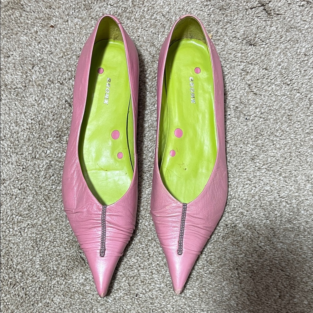 VTG Bronx Leather Pointed-Toe Flats